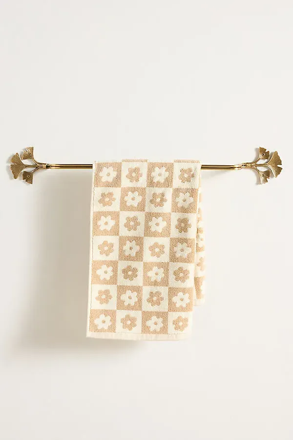 Gingko Leaf Towel Bar - Gold, Brass by Anthropologie