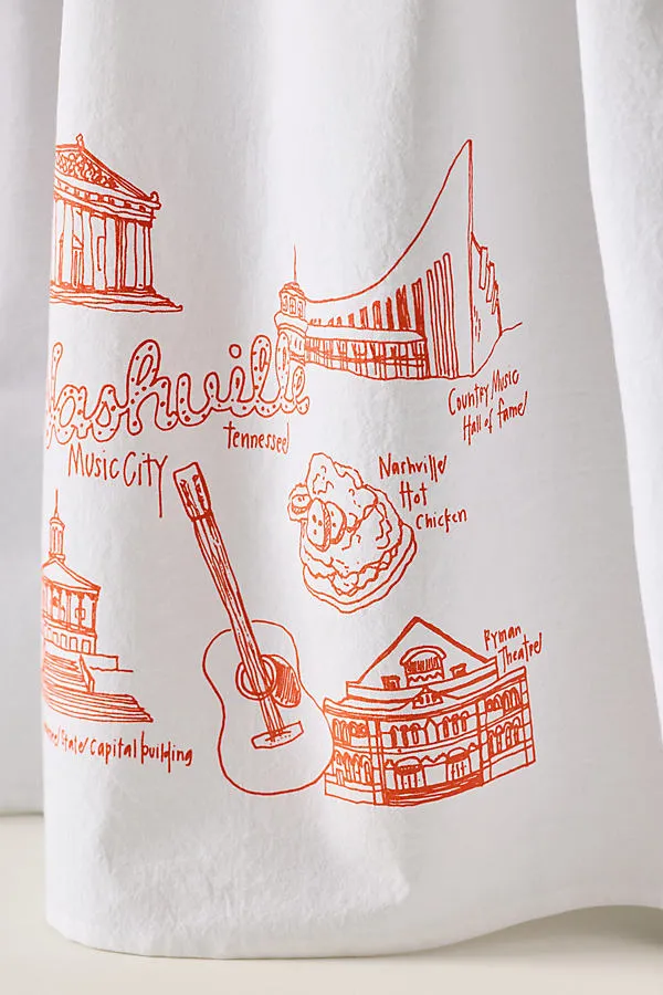 Girls Can Tell City Tea Towel - Orange, Cotton product