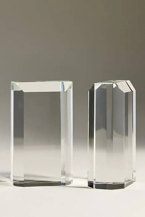 Glacier Crystal Glass Bookends - Clear by Anthropologie, image 2