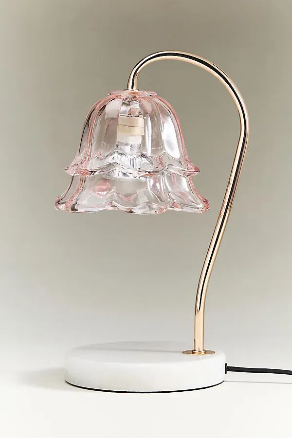 Glass Candle Warmer Lamp with Dimmer - Pink by Anthropologie, image 2