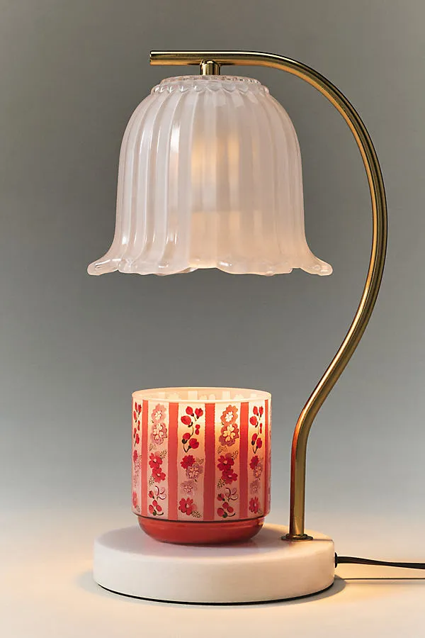 Glass Candle Warmer Lamp with Dimmer - White product