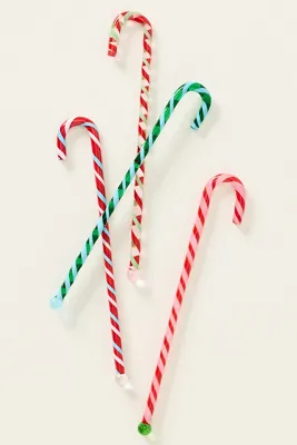 Glass Candy Cane Cocktail Stirrers Set of 4 by Anthropologie, alternate view