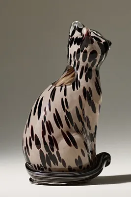 Glass Cat Vase - Black product