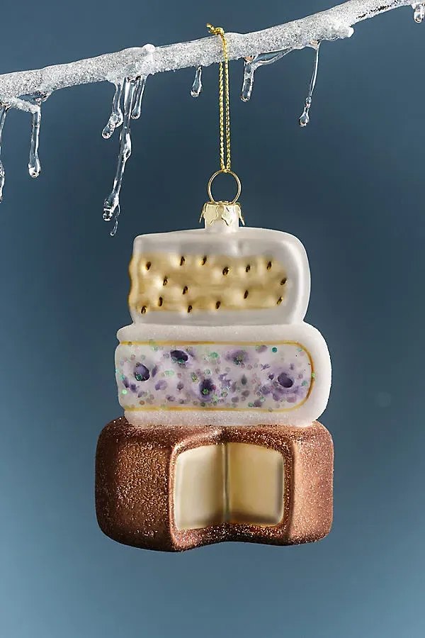 Glass Cheese Stack Ornament - Yellow by Anthropologie