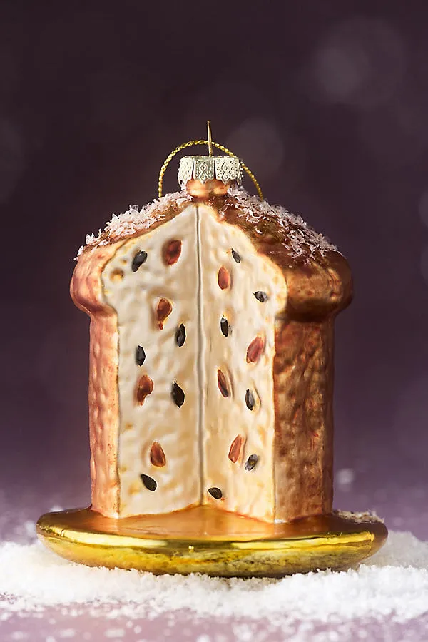 Glass Panettone Slice Ornament - Red, Glass by Anthropologie