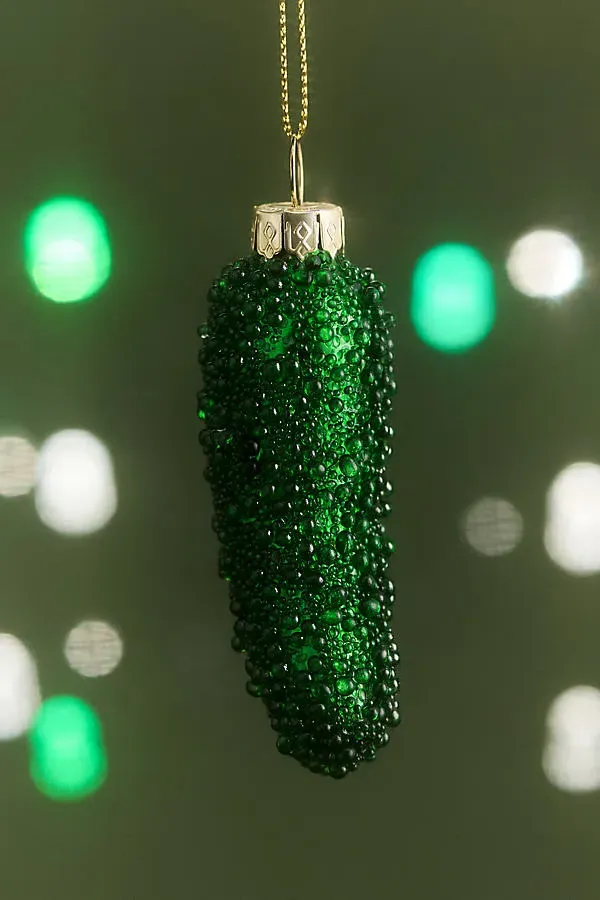 Glass Pickle Ornament - Green by Anthropologie