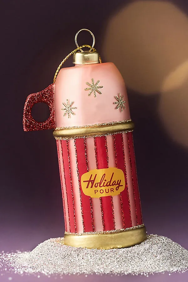 Glass Thermos Ornament - Pink by Anthropologie