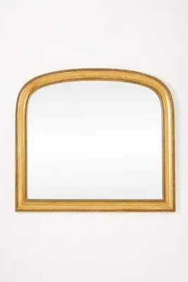 Gleaming Louie Beaded Arched Mantel Mirror - Gold product