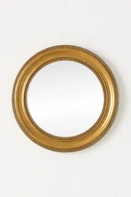 Gleaming Louie Beaded Round Wall Mirror - Gold product