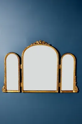Gleaming Primrose Triptych Mirror - Gold product