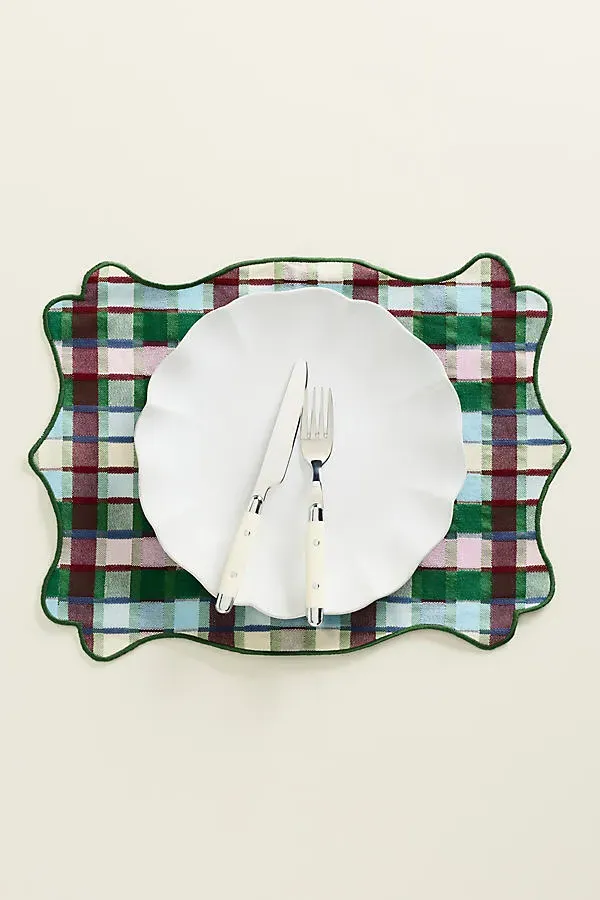 Gloria Placemat - Cotton Plaid by Anthropologie