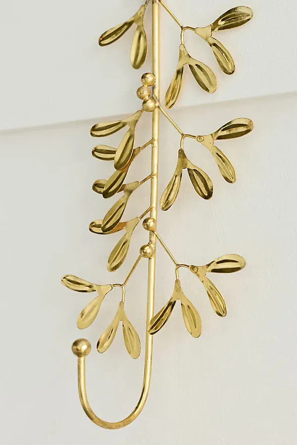 Gold Wreath Door Hanger - Gold, Iron by Anthropologie, alternate view