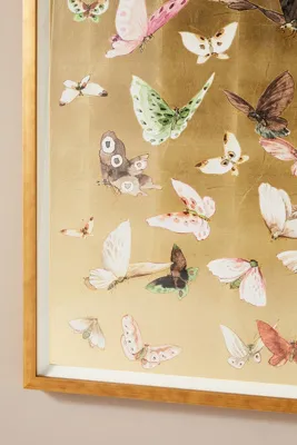 Golden Flight Butterflies Wall Art - Gold product