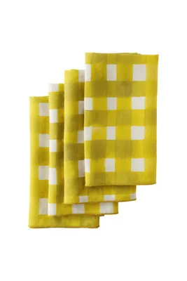 Goldie Home Linen Cross-Hatch Napkins Set of 4 - Yellow product
