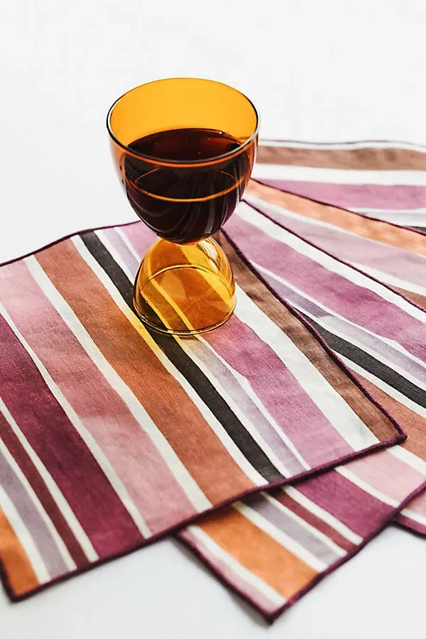 Goldie Home Linen Lisbon Striped Cocktail Napkins Set of 4 product