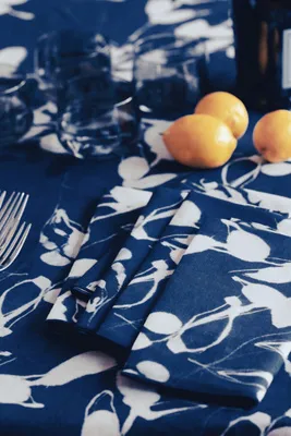 Goldie Home Linen Porto Napkins Set of 4 - Blue, Linen product