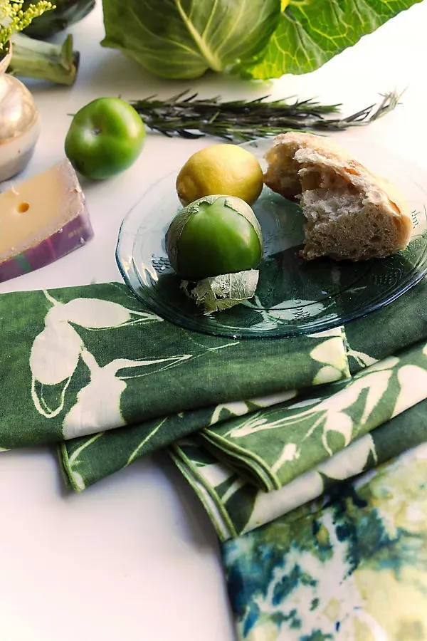 Goldie Home Linen Porto Napkins Set of 4 - Green, Linen by Anthropologie