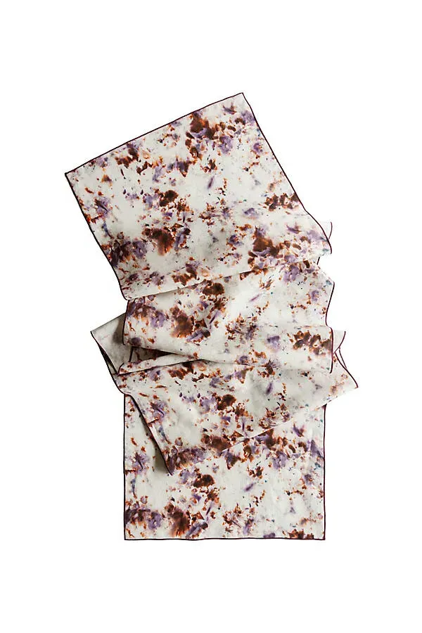 Goldie Home Marble Print Table Runner - Pink, Linen product