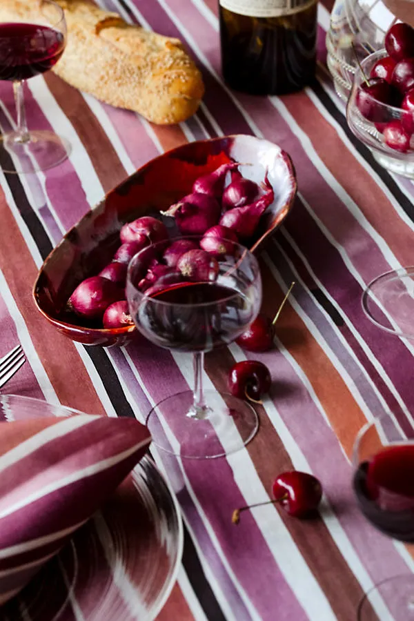 Goldie Home Marble Print Tablecloth - Purple, Linen by Anthropologie, alternate view