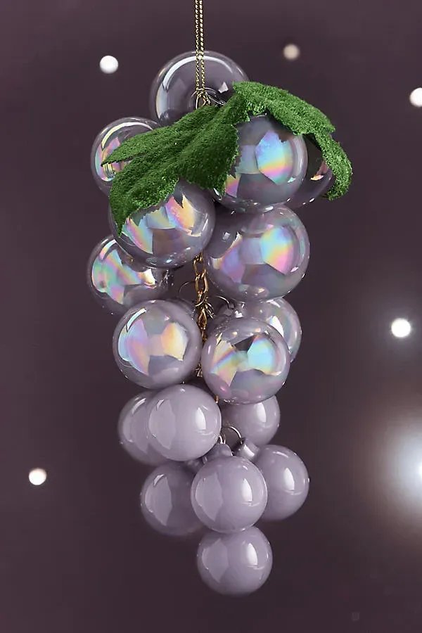 Grape Vine Glass Ornament - Purple by Anthropologie