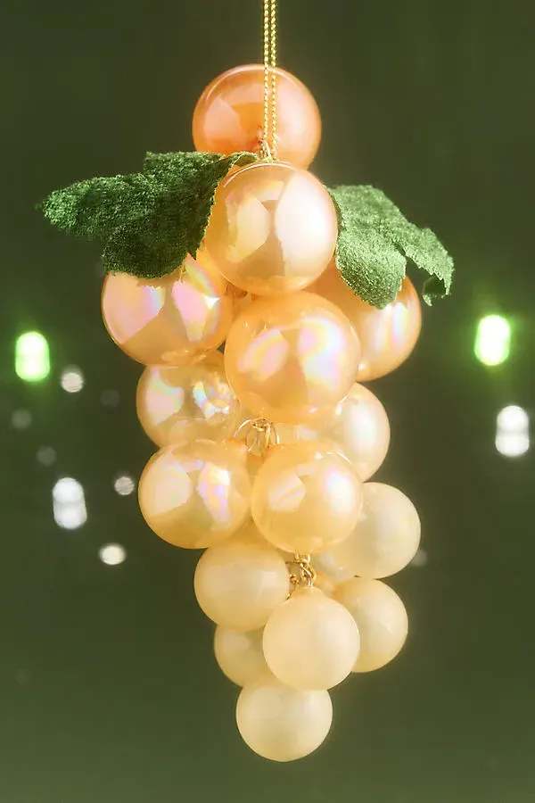 Grape Vine Glass Ornament - Yellow by Anthropologie