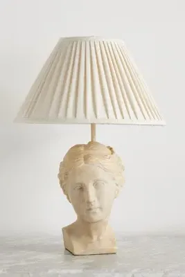 Grecian Bust Table Lamp - Grey, Linen product