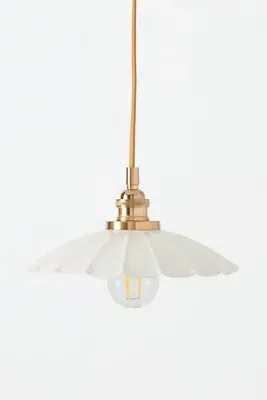 Greta Scalloped Pendant Light - Beige, Metal product