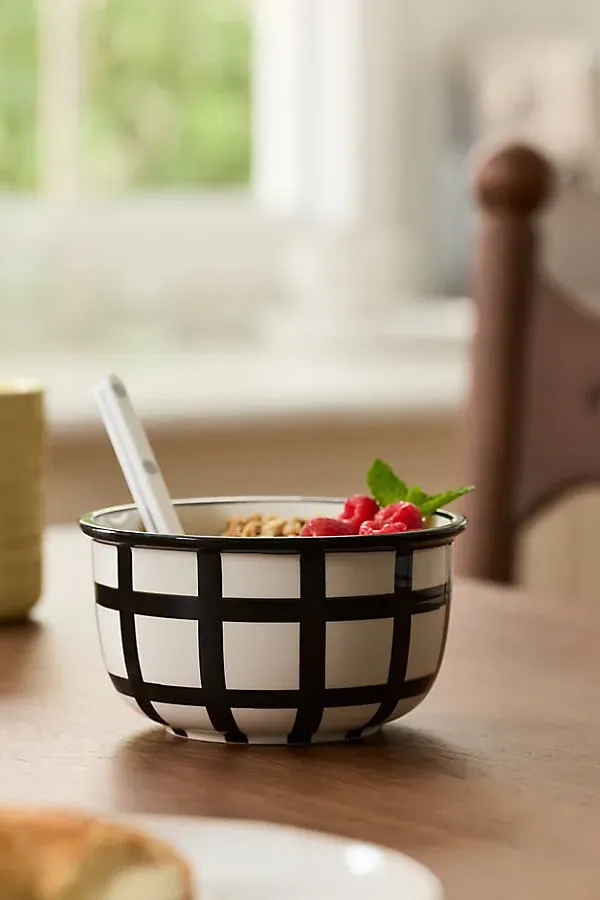 Greta Stoneware Cereal Bowl - Black by Anthropologie