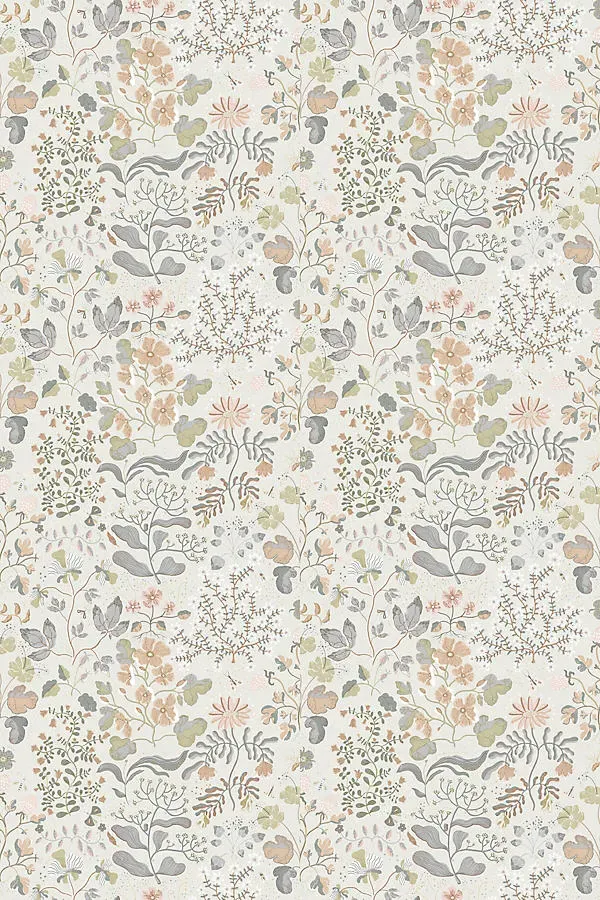 Groh Neutral Floral Wallpaper - Beige by Anthropologie, alternate view