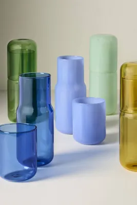 Gry Mattr Tinted Glass Carafe Set - Blue, Borosilicate Glass product
