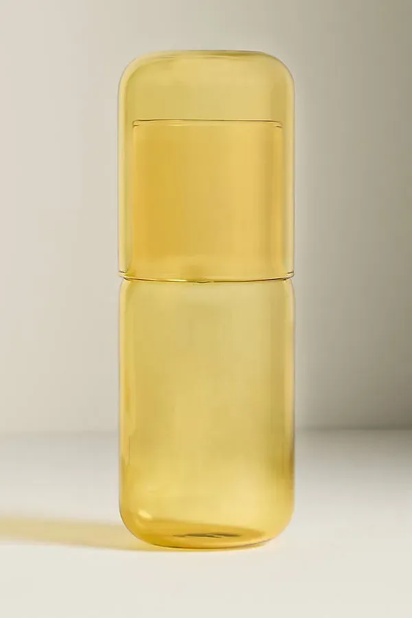 Gry Mattr Tinted Glass Carafe Set - Yellow, Borosilicate Glass by Anthropologie