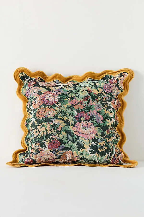 Gwendolyn Jacquard Floral Scalloped Trim Cushion product