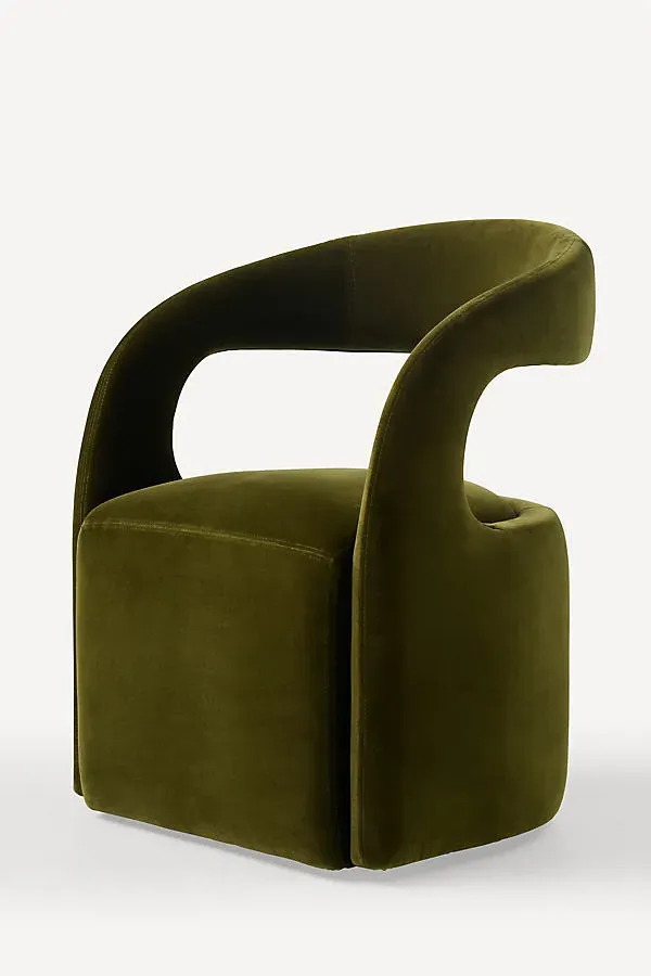Hagen Desk Chair - Ivory, Velvet by Anthropologie