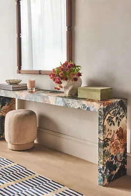 Hale Canvas Console Table - Blue by Anthropologie, image 2