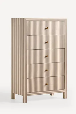 Hale Canvas Tallboy Chest of Drawers - Brown product