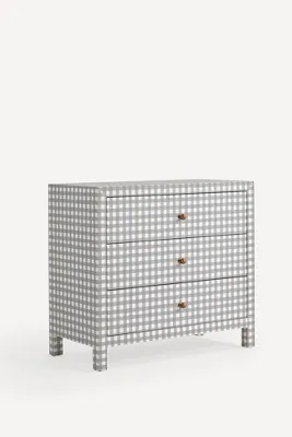 Hale Canvas Three-Drawer Dresser - Blue, Cotton product