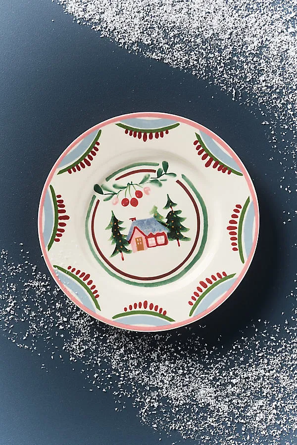 Halisa Dessert Plate - Blue, Stoneware by Anthropologie