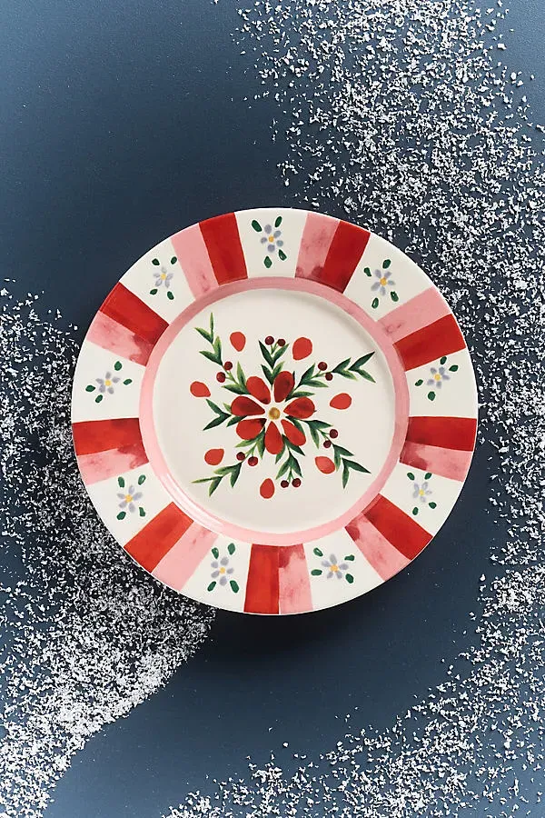 Halisa Dessert Plate - Pink, Stoneware by Anthropologie