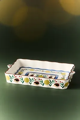 Halisa Stoneware Casserole Dish - Blue by Anthropologie, alternate view