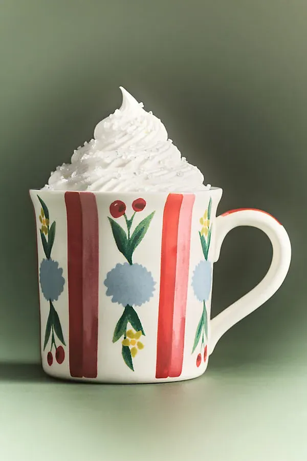 Halisa Stoneware Mug - Pink by Anthropologie