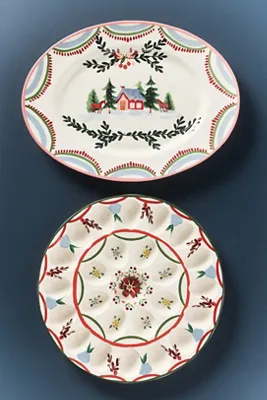 Halisa Stoneware Platter - Blue by Anthropologie, image 2