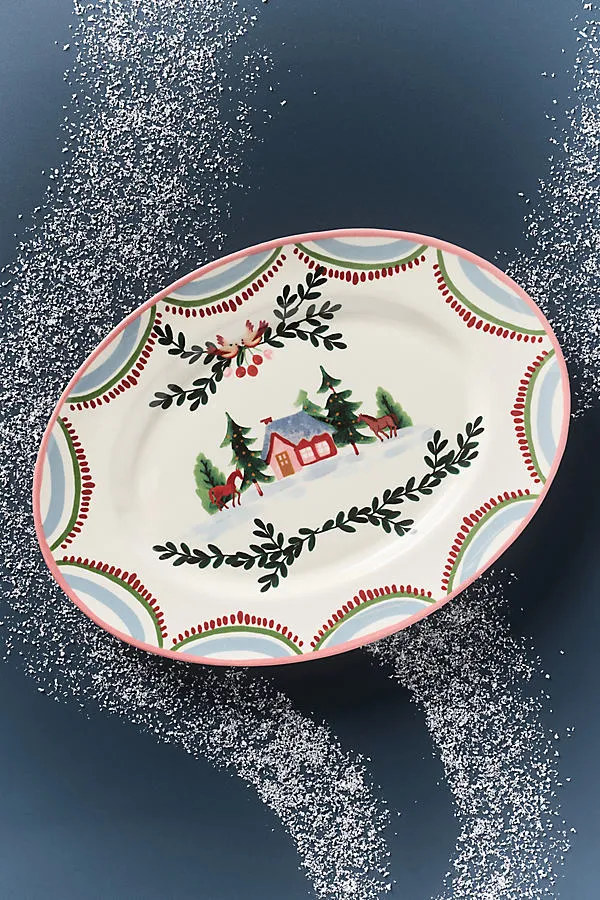 Halisa Stoneware Platter - Blue by Anthropologie