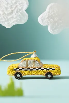 Hand-Beaded Travel Ornament - Yellow, Plastic by Anthropologie, alternate view