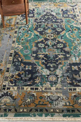 Hand-Knotted Festival 2x3 Rug - Blue, Wool by Anthropologie, image 2