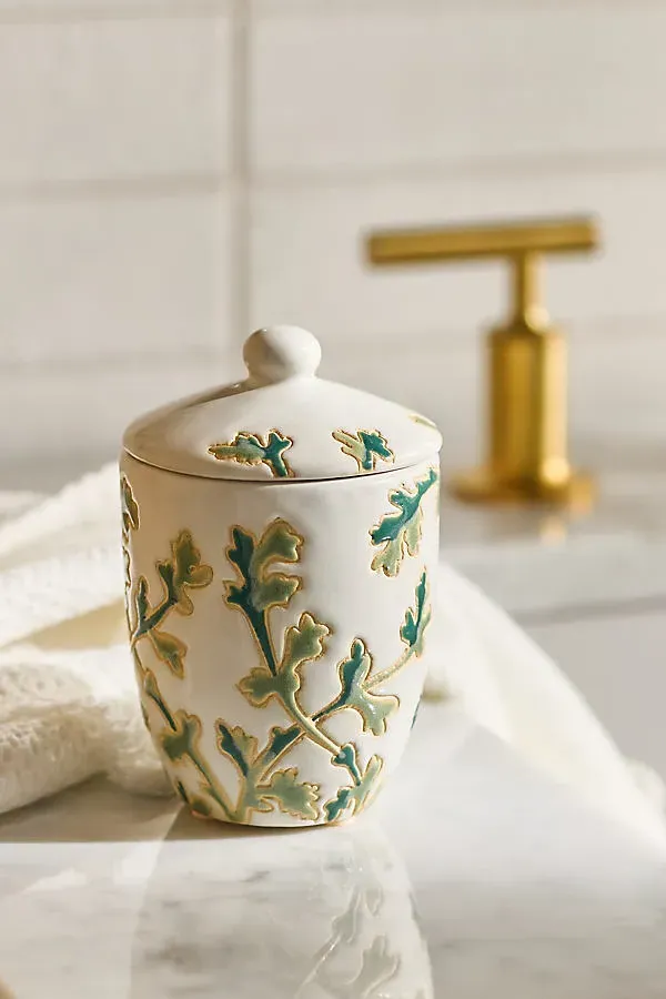 Hand-Painted Ceramic Canister - Green product