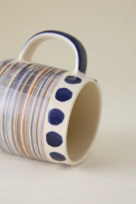 Hand-Painted Stoneware Mug - Purple product