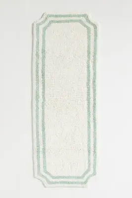 Hand-Tufted Double Border Bath Mat - Mint, Cotton product