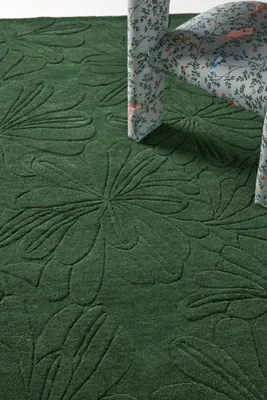 Hand-Tufted Sculpted Daisy 5x8 Wool Rug - Green product