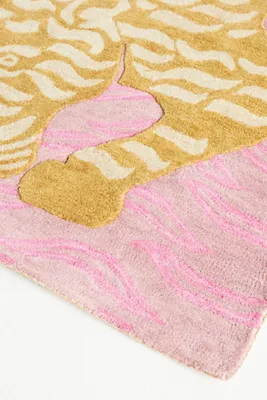 Hand Tufted Tibetan Tiger Rug 2x3 - Pink, Wool by Anthropologie, image 2