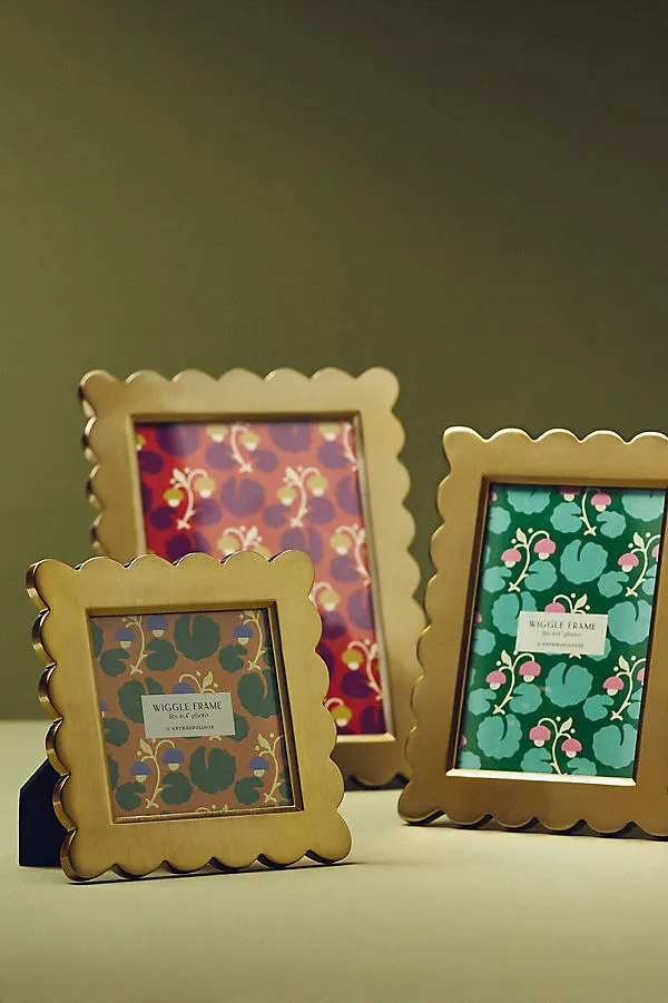 Handpainted Brass Wiggle Photo Frame 4x6 - Brown by Anthropologie